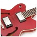 Hofner Verythin Deluxe Electric Guitar, Transparent Red front close up