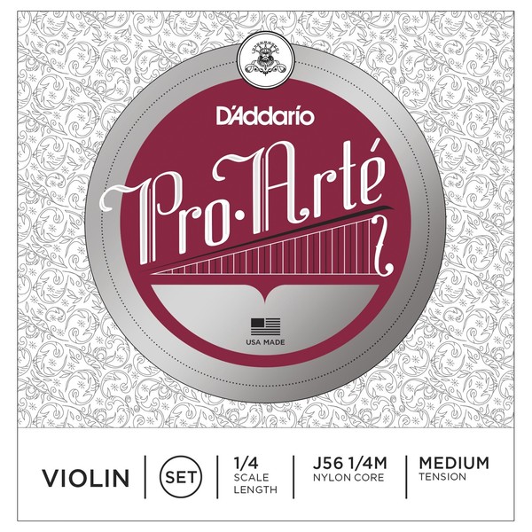 D'Addario Pro-Arte Violin String Set, 1/4 Size, Medium 