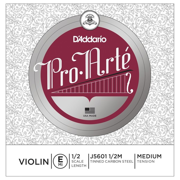 D'Addario Pro-Arte Violin E String, 1/2 Size, Medium 