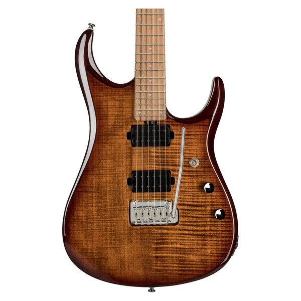 Sterling by Music Man John Petrucci JP150, Flame Maple Island Burst front close up