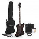 Harlem Z Bass Guitar + 15W Amp Pack, Trans Black