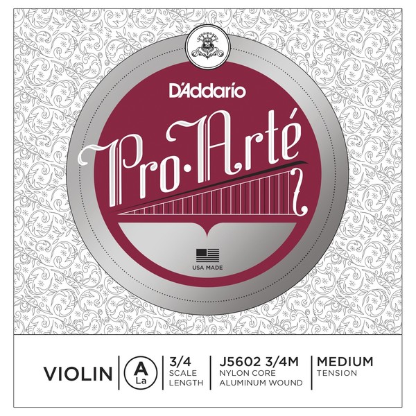 D'Addario Pro-Arte Violin A String, 3/4 Size, Medium 