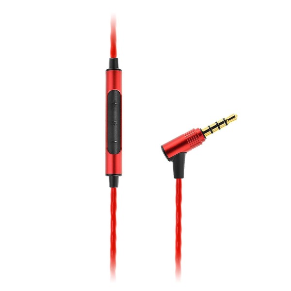 E50c In-Ear Headphones with Mic, Red - Connector