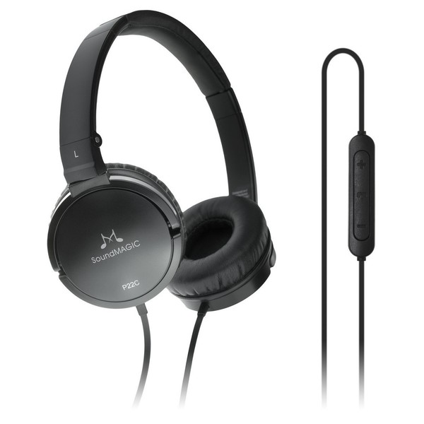 SoundMAGIC P22c Portable Headphones, Black - Main