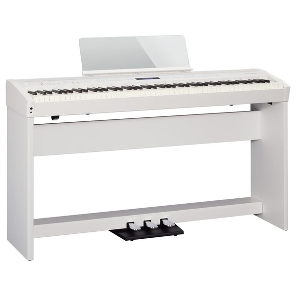 Roland FP 60 Digital Piano with Stand and Pedals, White