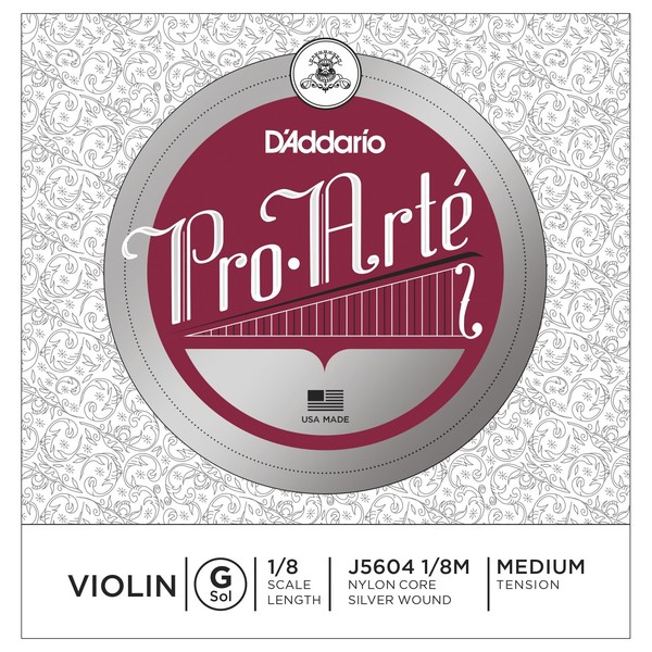D'Addario Pro-Arte Violin G String, 1/8 Size, Medium 