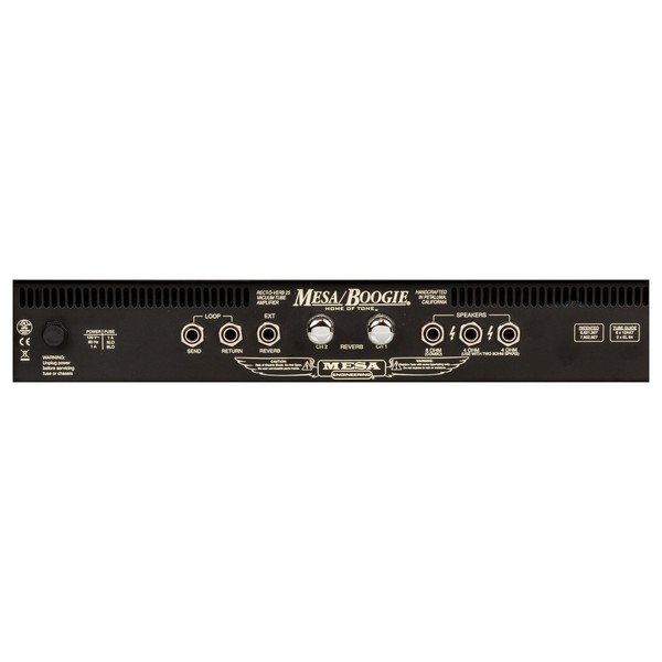 Mesa Boogie Recto-Verb Twenty Five Rack Head control panel rear