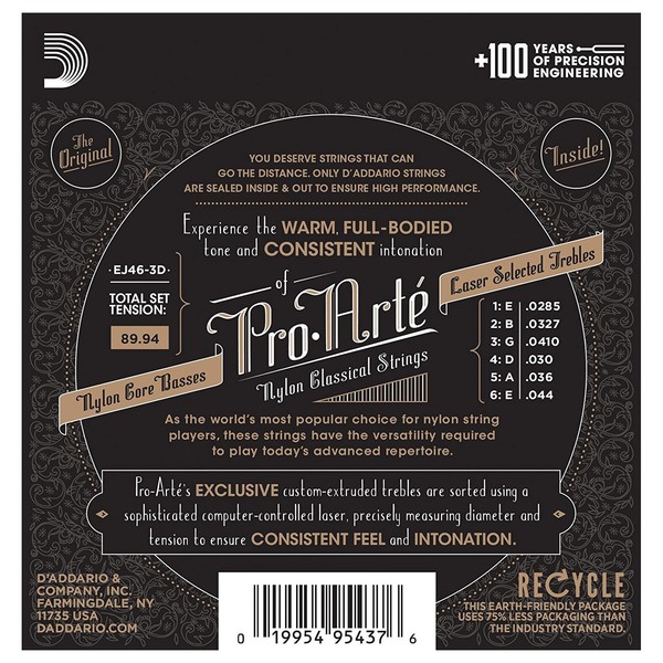 D'Addario 3-Pack Pro-Arte Hard Tension Strings