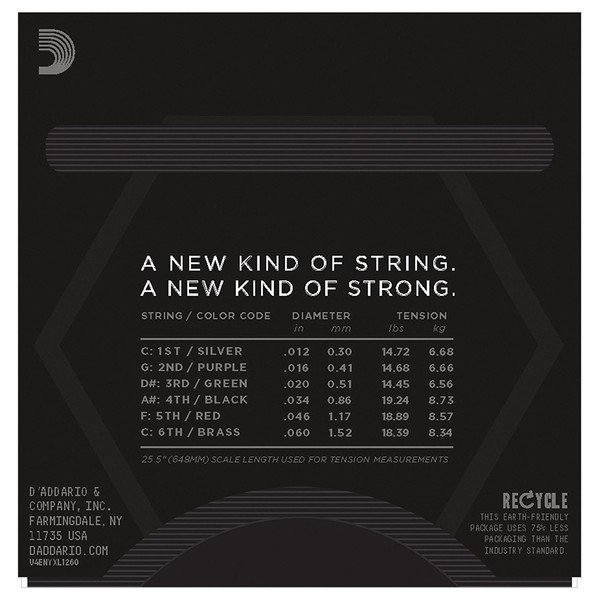 D'Addario NYXL1260 Nickel Wound, Extra Heavy Strings