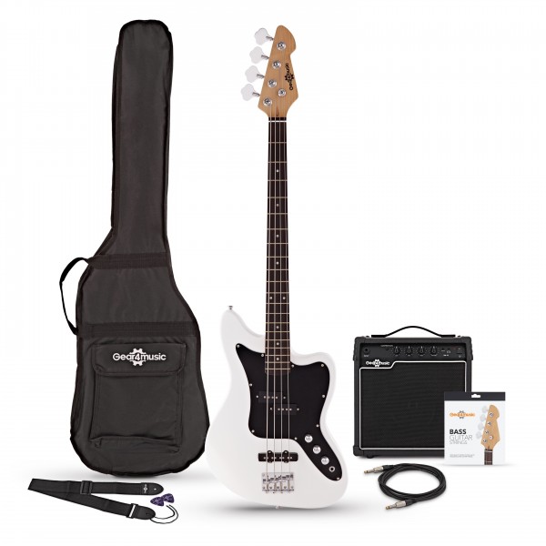 Seattle Bass Guitar + 15W Amp Pack, White