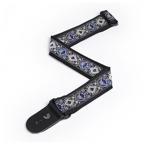 D'Addario Woven Guitar Strap, Jaquard Design, Blue Main Image