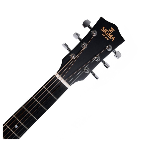 Sigma GJM-SGE+ Electro Acoustic, Sunburst Headstock View
