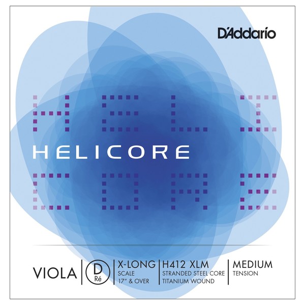 D'Addario Helicore Viola D String, Extra Long Scale, Medium 