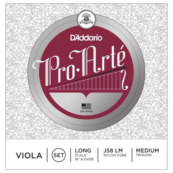 D'Addario Pro-Arte Viola Strings Set, Long Scale, Medium 