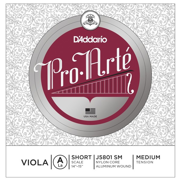 D'Addario Pro-Arte Viola A String, Short Scale, Medium 