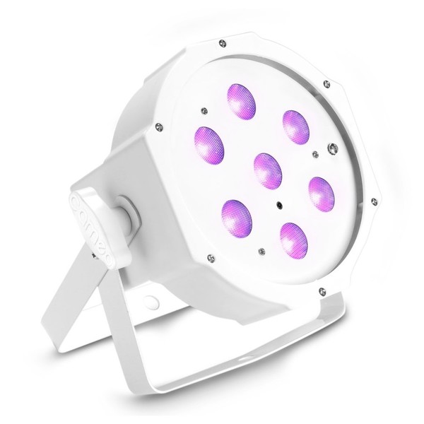 Cameo 7 x 3W Flat UV LED Par Light IR, White, Front