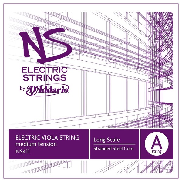 D'Addario NS Electric Viola A String, Long Scale, Medium 