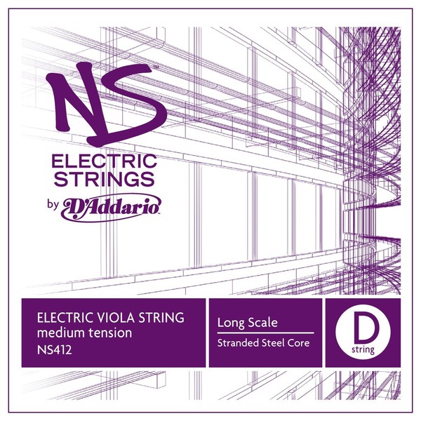 D'Addario NS Electric Viola D String, Long Scale, Medium 