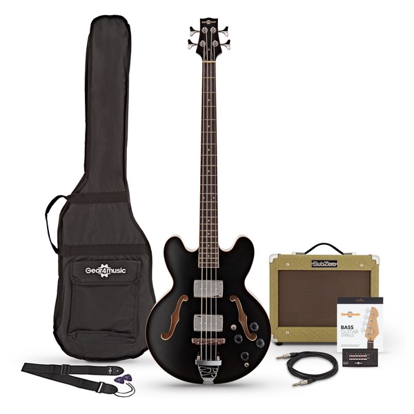 San Francisco Semi Acoustic Bass + SubZero V15B Amp Pack, Black