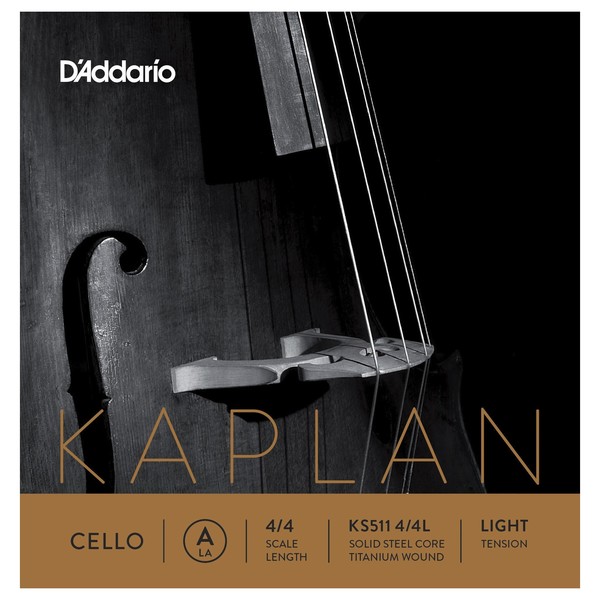 D'Addario Kaplan Cello A String, 4/4 Size, Light