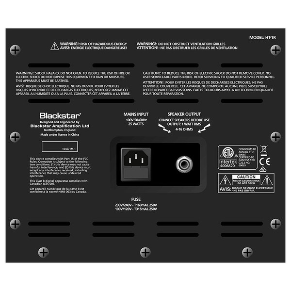 Blackstar HT-1R 1x8 Combo w/ Reverb Back