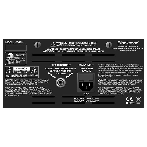 Blackstar HT-1RH Head w/ Reverb