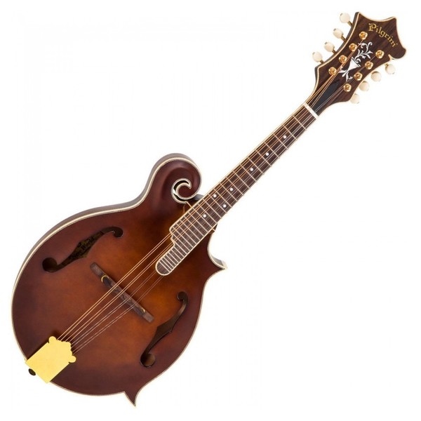 Pilgrim New World Mandolin F Style, Dark Leather Front View