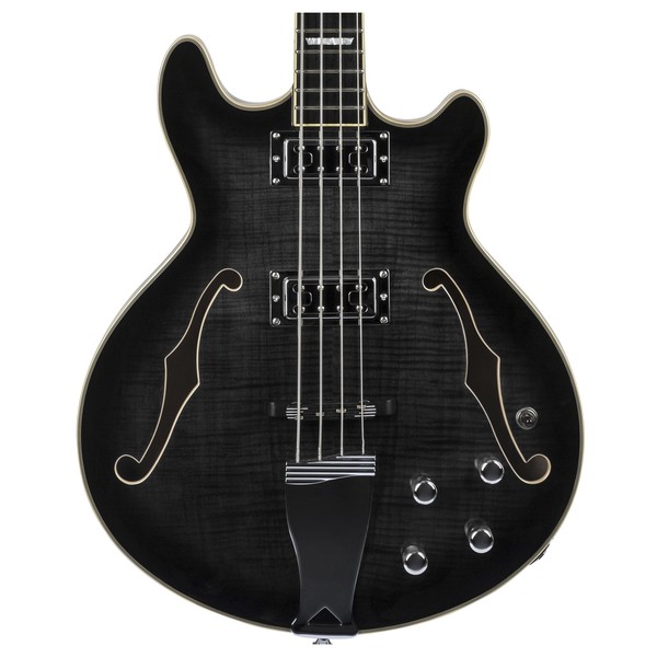 Chowny CHB-2 Semi-Hollow Bass, Black Burst