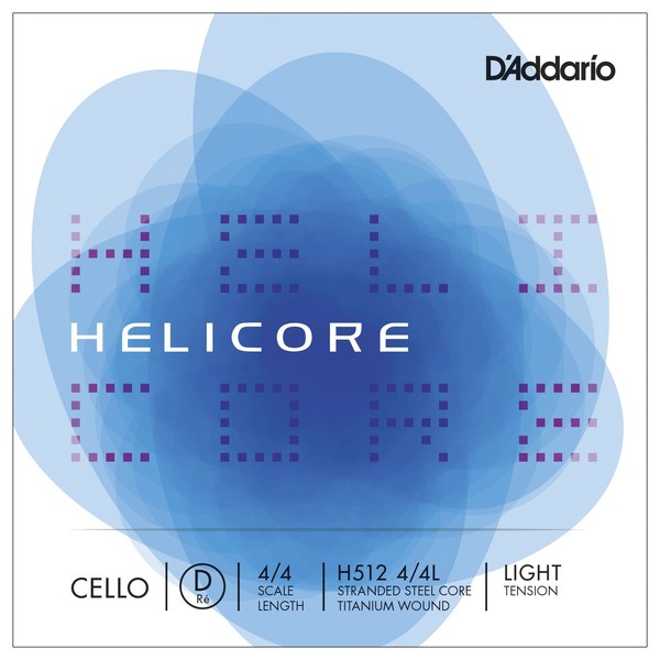 D'Addario Helicore Cello D String, 4/4 Size, Light 