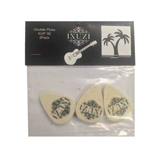 ISUZI KUP-30 Ukulele Felt Picks Pack of 3 Front View