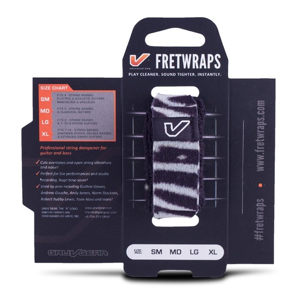 Gruv Gear Fretwraps 1pk Zebra, Extra Large