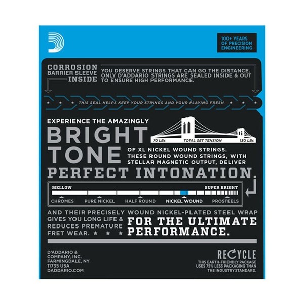D'Addario ESXL110 Ball End Electric Strings, Regular