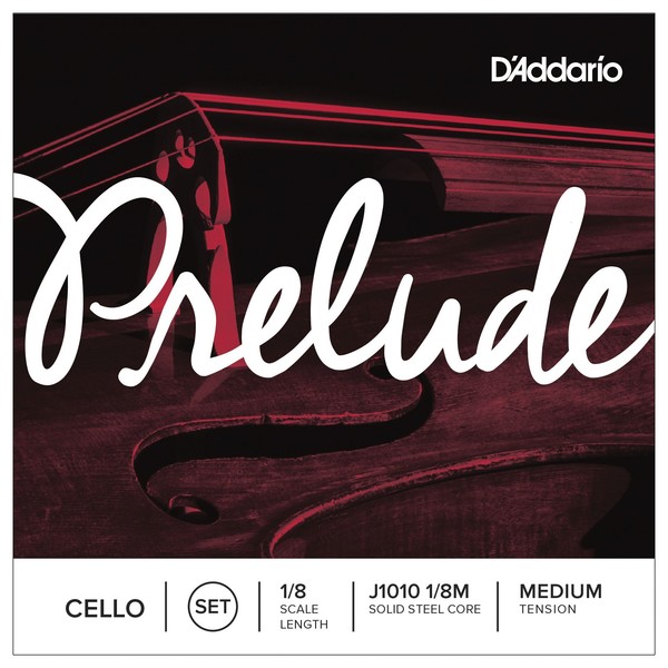 D'Addario Prelude Cello Strings Set, 1/8 Size, Medium 