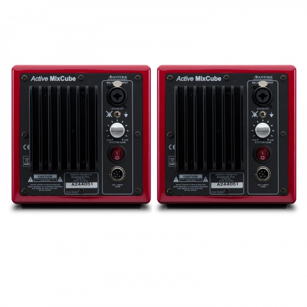 Avantone Mixcube Active Studio Monitors, Red - Back