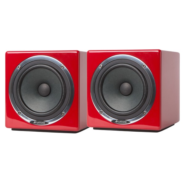 Avantone Mixcube Active Studio Monitors, Red - Angle