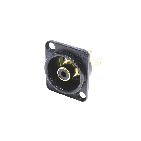 Neutrik NF2D-B-0 D-Shaped Phono Chassis Socket, Black and Black 1