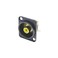 Neutrik NF2D-B-4 D-Shaped Phono Chassis Socket, Black and Yellow