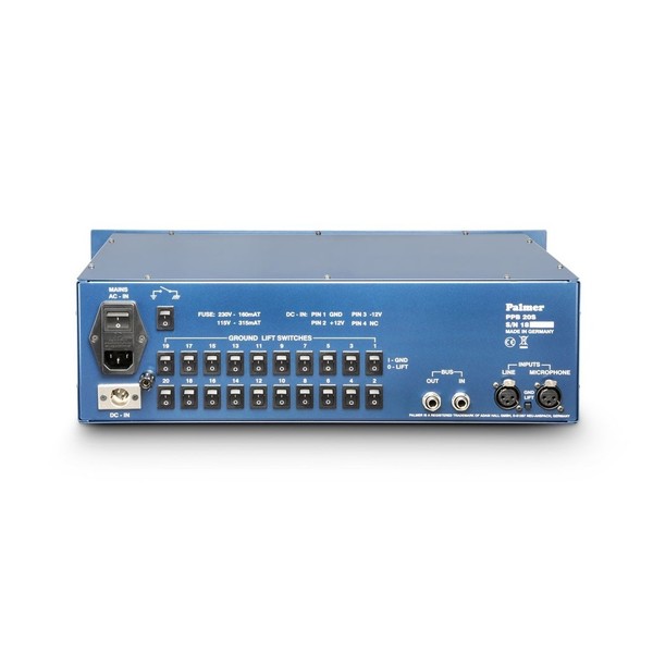 Palmer 20 Channel Stereo Press Patch Box, Back Panel