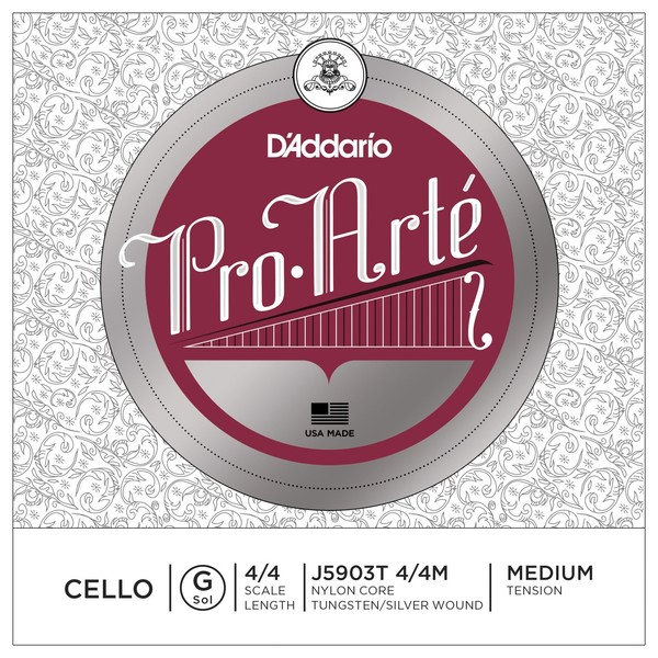 D'Addario Pro-Arte Cello G String, 4/4 Size, Medium 