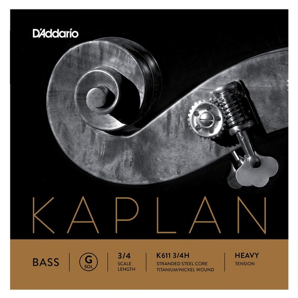 D'Addario Kaplan Double Bass G String, 3/4 Size, Heavy 