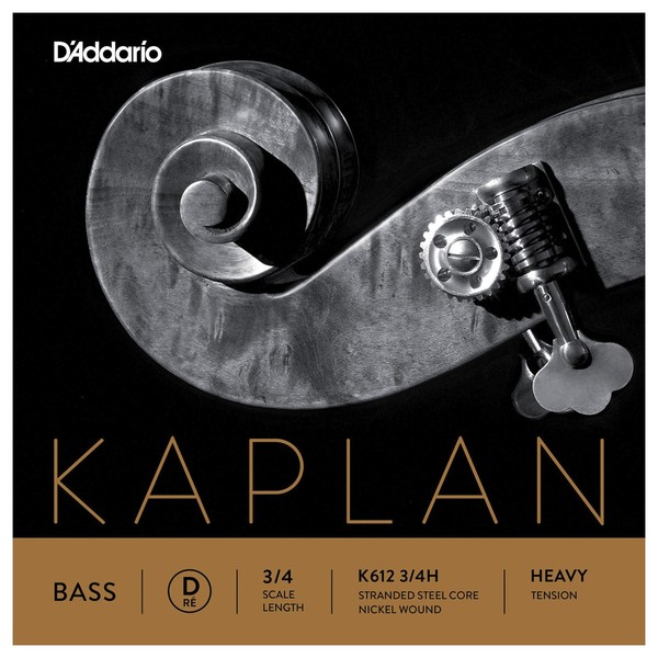 D'Addario Kaplan Double Bass D String, 3/4 Size, Heavy 