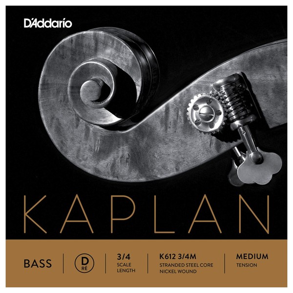 D'Addario Kaplan Double Bass D String, 3/4 Size, Medium 