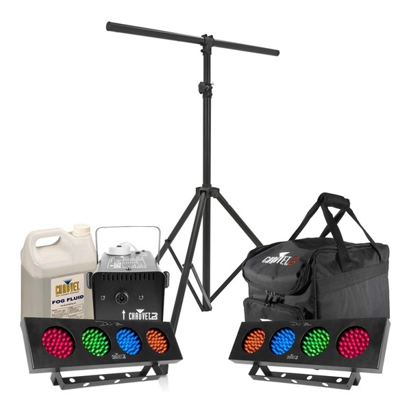 Chauvet DJ Bank LED Light Pack with Fog Machine, Stand and Bag