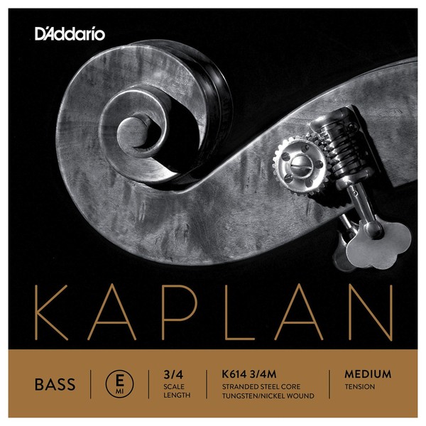 D'Addario Kaplan Double Bass E String, 3/4 Size, Medium 