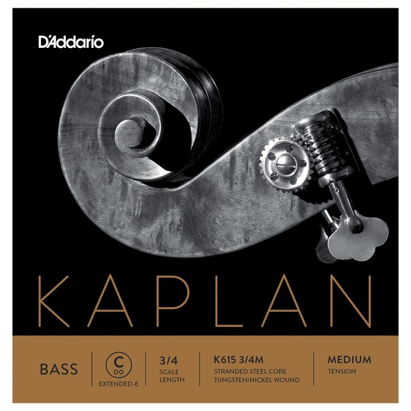 D'Addario Kaplan Double Bass C (Extended E) String, 3/4 Size, Medium 