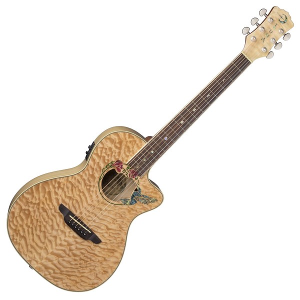 Luna Fauna Hummingbird Parlor Electro Acoustic Guitar Front View