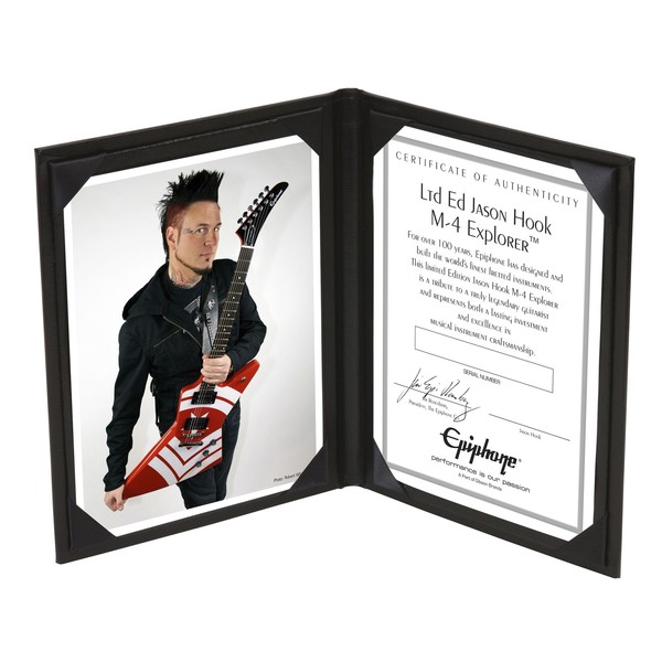 Epiphone LTD Jason Hook "M-4" Explorer Outfit Certificate