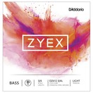 D'Addario Zyex Double Bass D String, 3/4 Size, Light&nbsp;