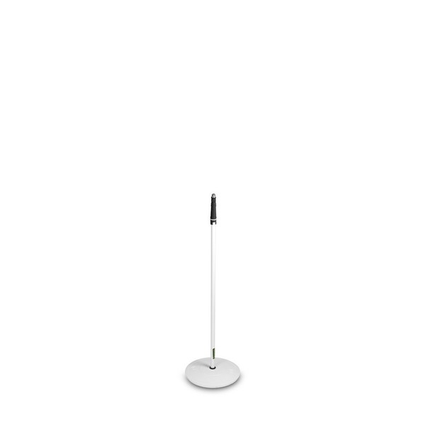 Gravity MS23W Microphone Stand with Round Base, White Shorter
