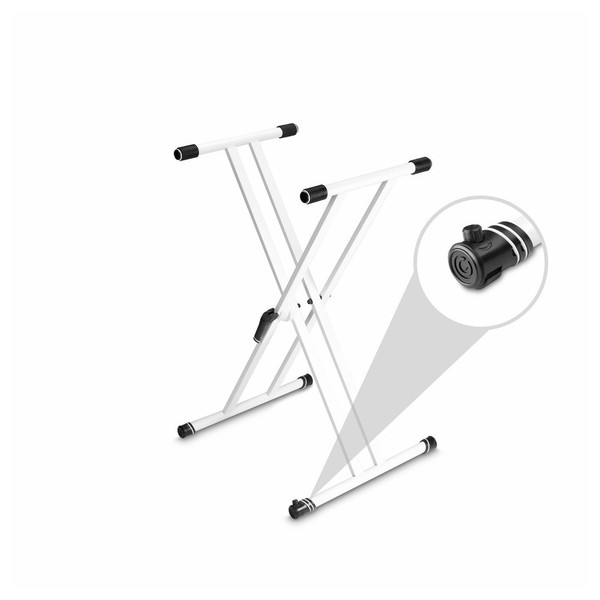 Gravity KSX2 Double X-Form Keyboard Stand, White Varifoot Zoomed